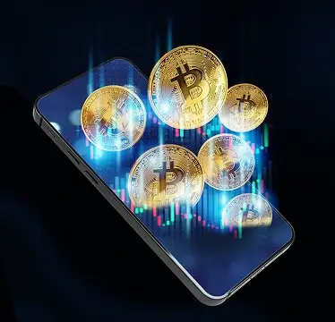 Dashboard di trading dell'app BTC - Drevola 7.0 su smartphone